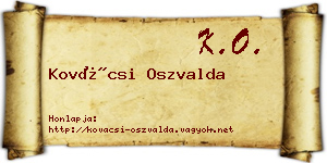 Kovácsi Oszvalda névjegykártya