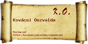 Kovácsi Oszvalda névjegykártya